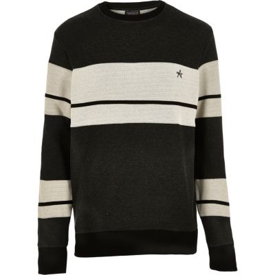 Black Antioch stripe sweatshirt
